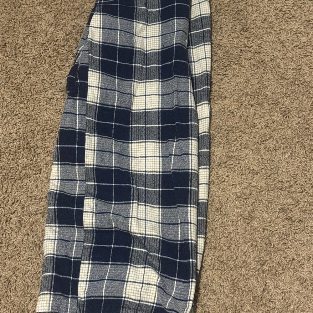 SHEIN Navy and White Plaid Pajama Pants